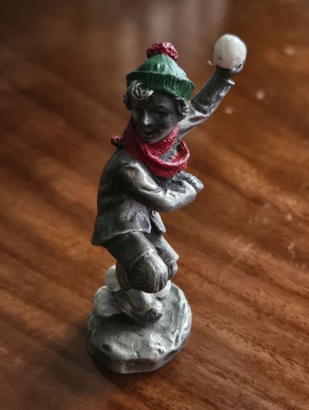 EMILY LA ROCCA HUDSON PEWTER DANNY WINTER VILLAGE FIGURINE JENNY OLIVER
